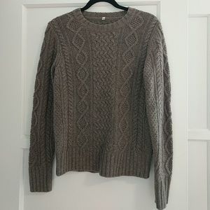 Muji brown knit wool sweater medium